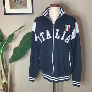 Vintage Superlove Italia Italy Soccer Full Zip Sweatshirt, Blue/White, Size XL